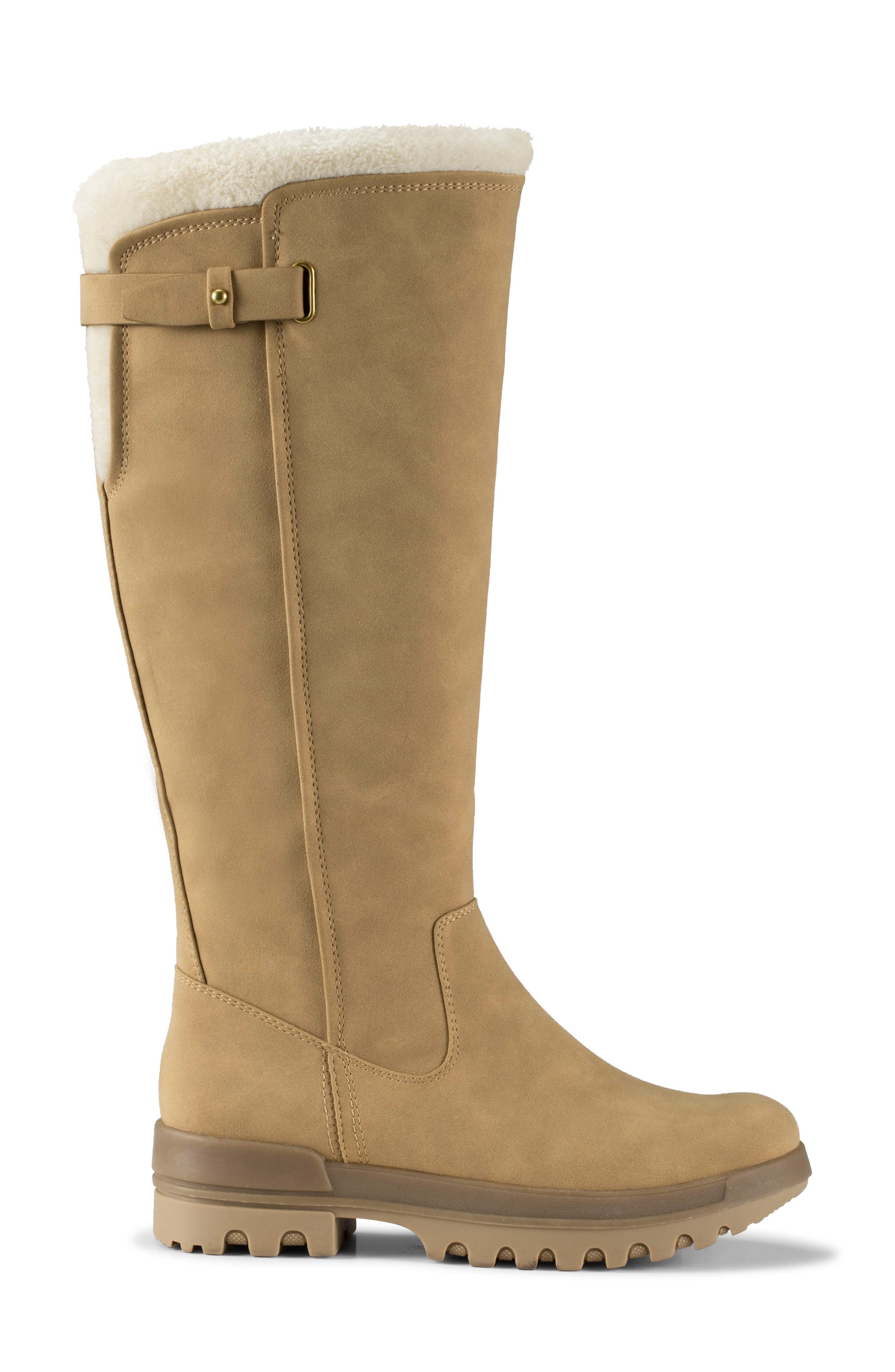Nettie Faux Fur Lined Cold Weather Boot, Alternate, color, COGNAC
