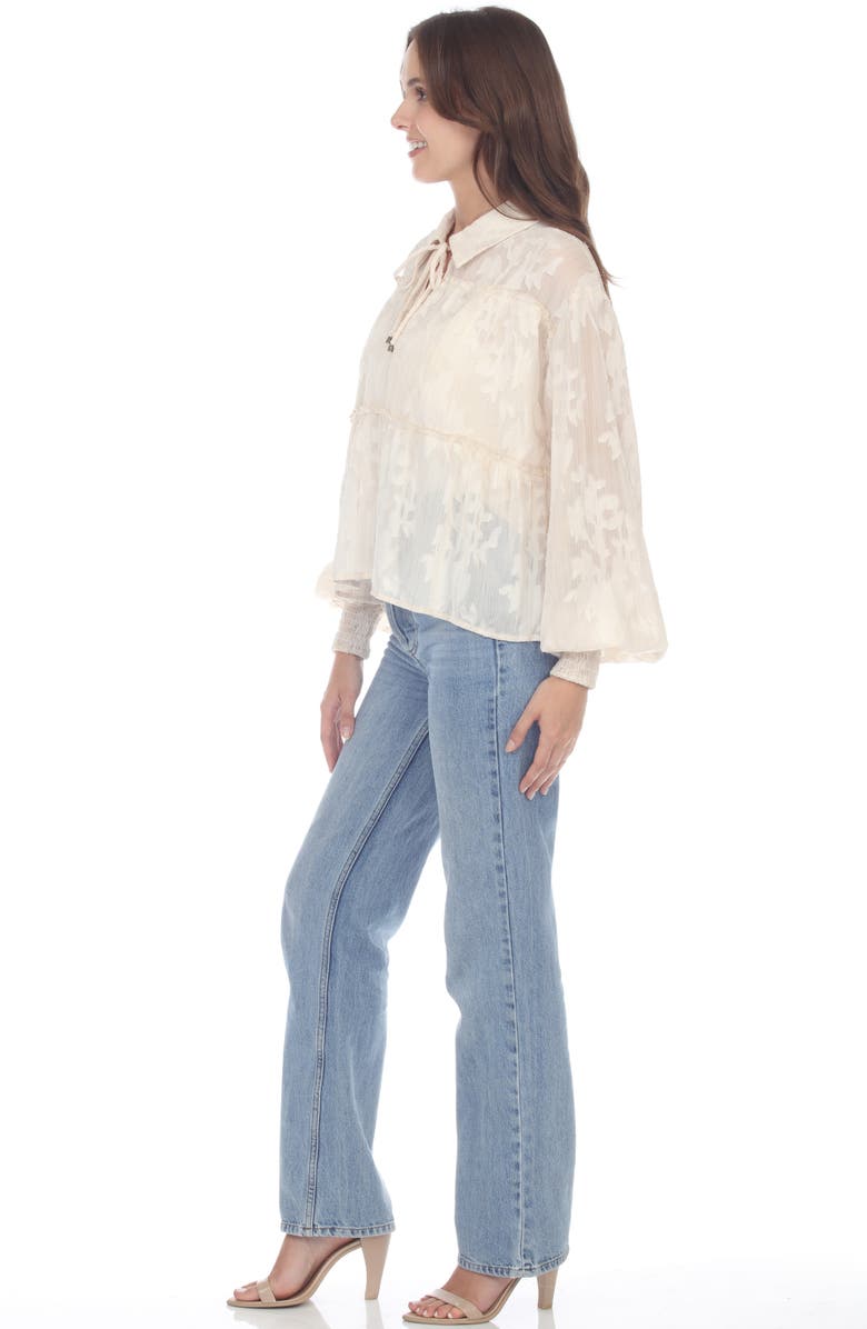 RAIN Tie Neck Burnout Top, Alternate, color,