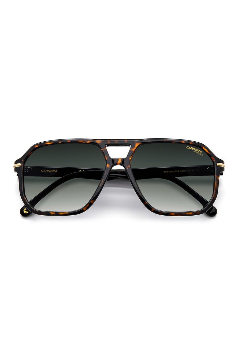 59mm Rectangular Sunglasses, Alternate, color, HAVANA/ GREEN SHADED