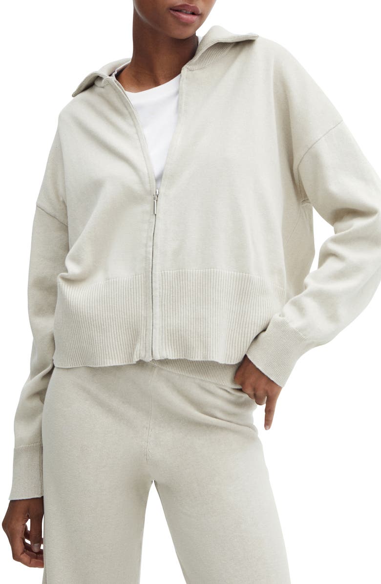 MANGO Knit Pajama Jacket, Main, color, 