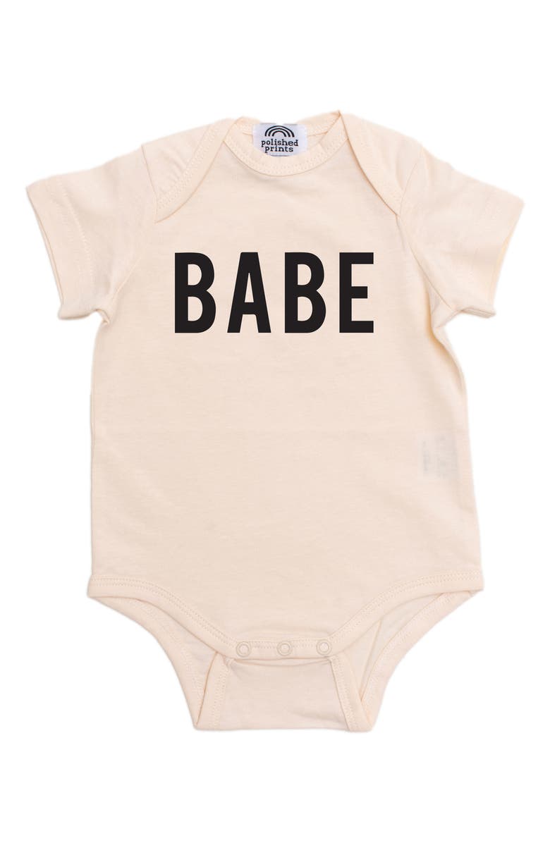 POLISHED PRINTS Babe Organic Cotton Bodysuit, Main, color,
