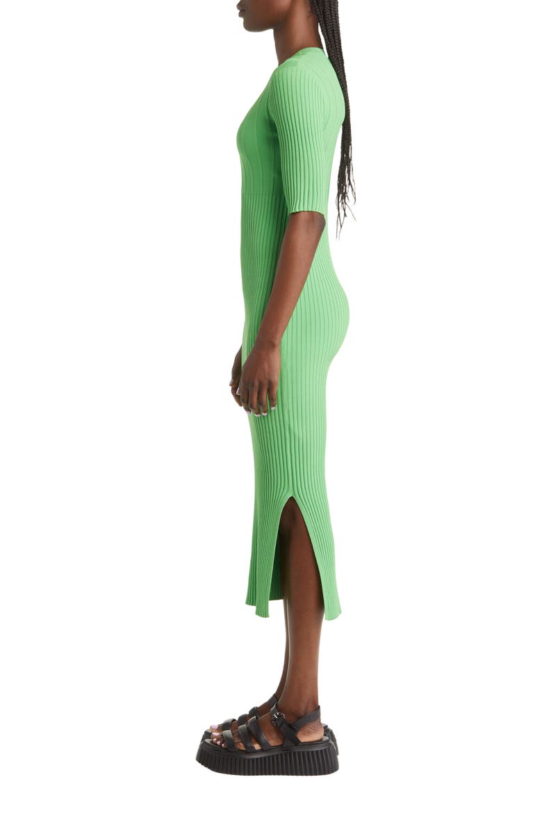 Mixed Rib Midi Sweater Dress, Alternate, color, BRIGHT PERIDOT