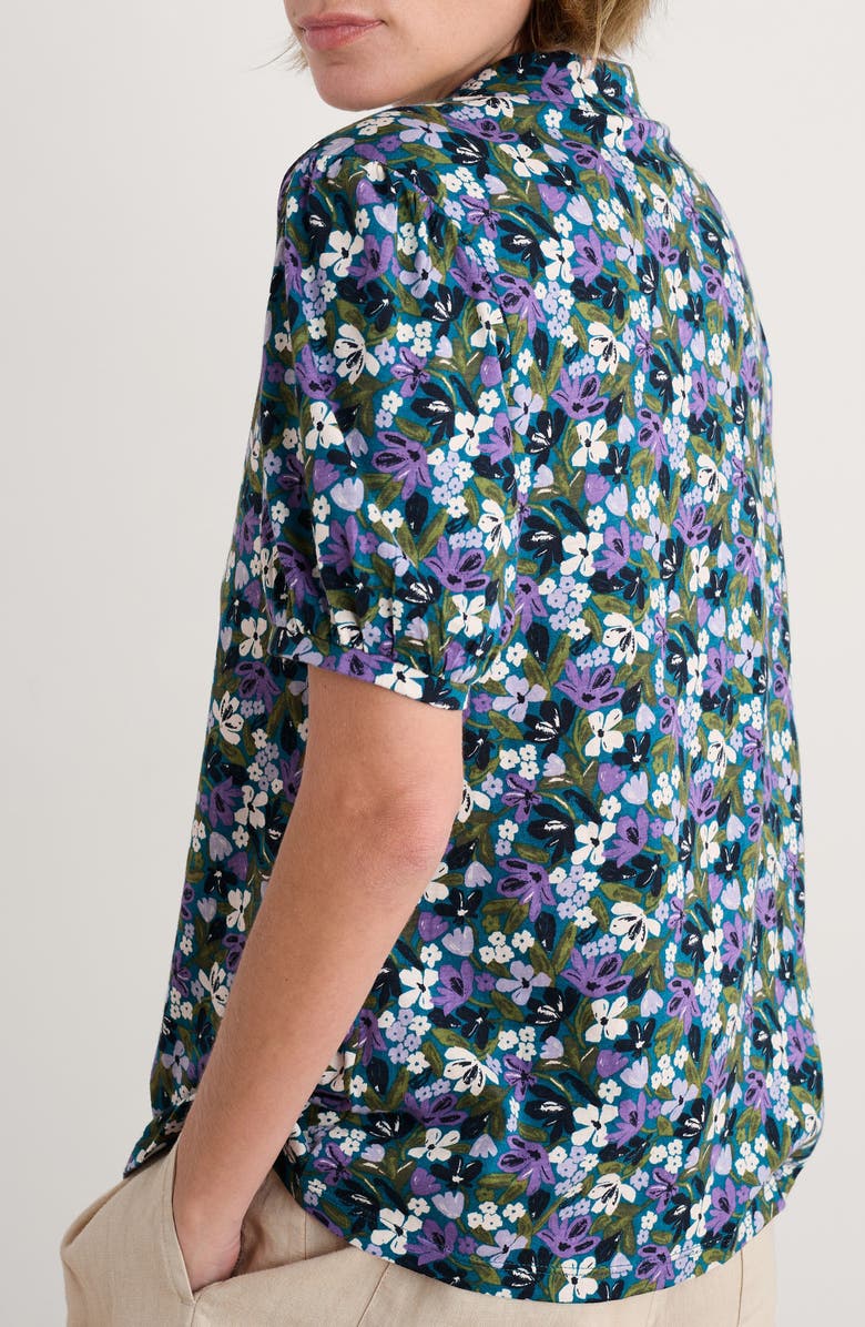 Seasalt Cornwall Embrace Floral Button-Up Shirt, Alternate, color, Crayon Floral Dark Drift