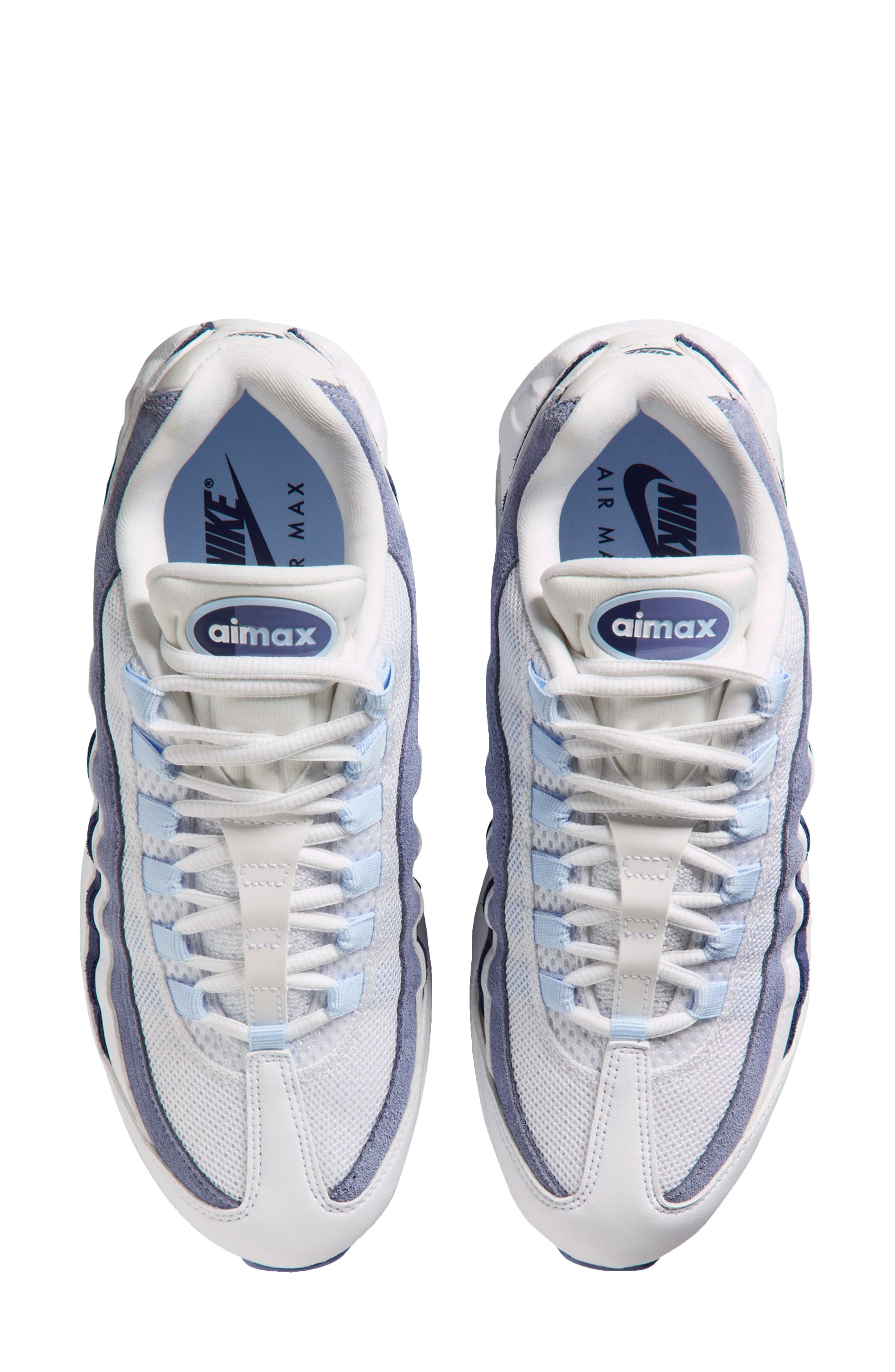 Nike Air Max 95 Sneaker, Alternate, color, White/ Celestine Blue/ Indigo