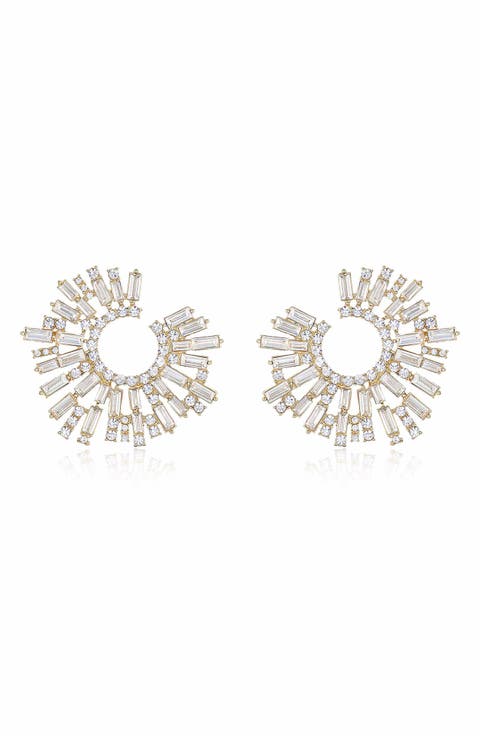 Crystal Frontal Hoop Earrings