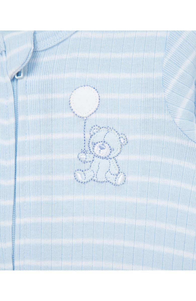 Little Me Bears Assorted 2-Pack Organic Cotton Footies, Alternate, color, Blue