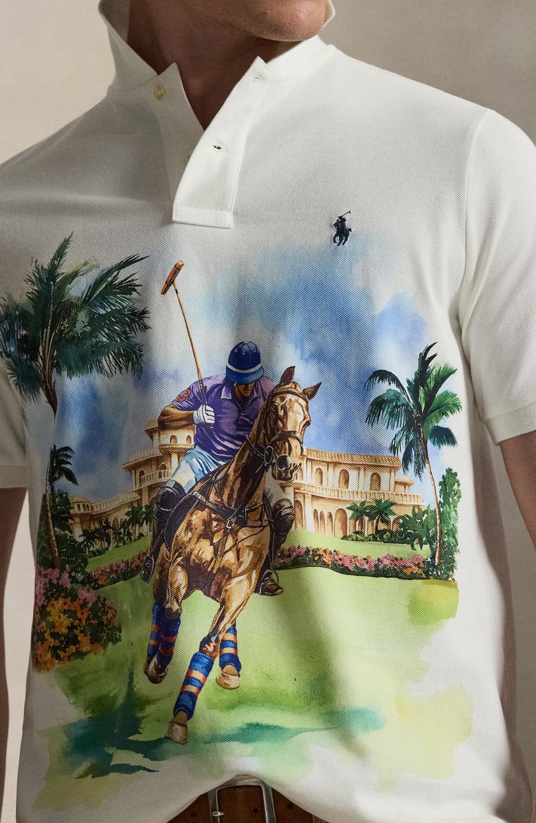 Polo Ralph Lauren Classic Fit Cotton Piqué Graphic Polo, Alternate, color, Polo Society Poster Art