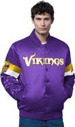 STARTER Men's Starter Purple Minnesota Vikings Triple Option Satin Varsity Full-Snap Jacket