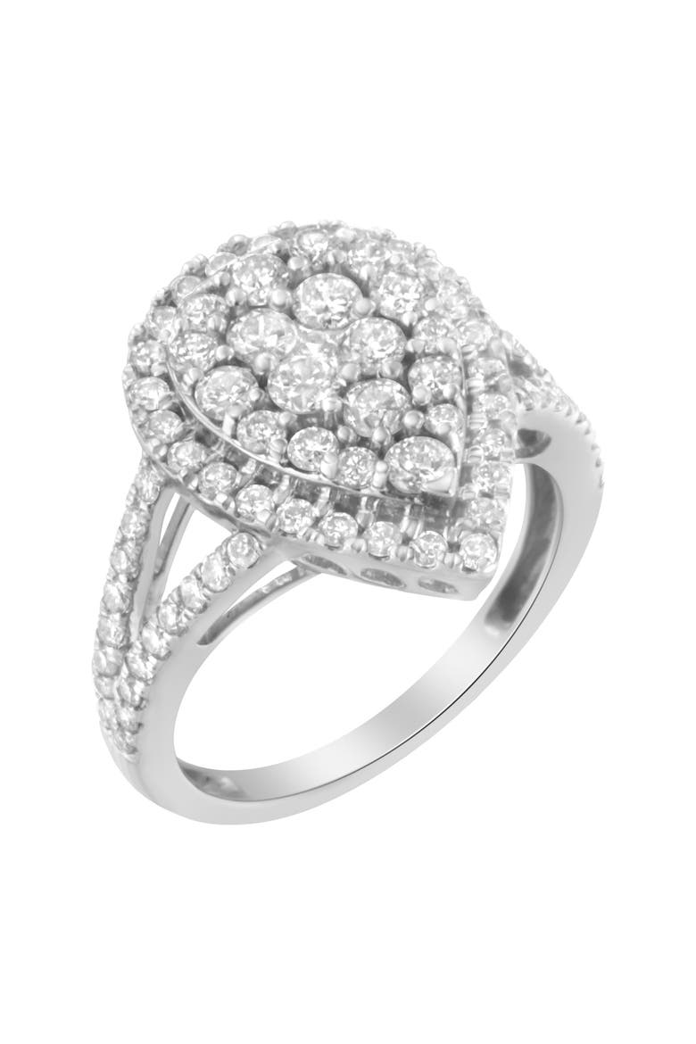Silver 1 1/2 Cttw Diamond Cluster Ring, Alternate, color, Silver