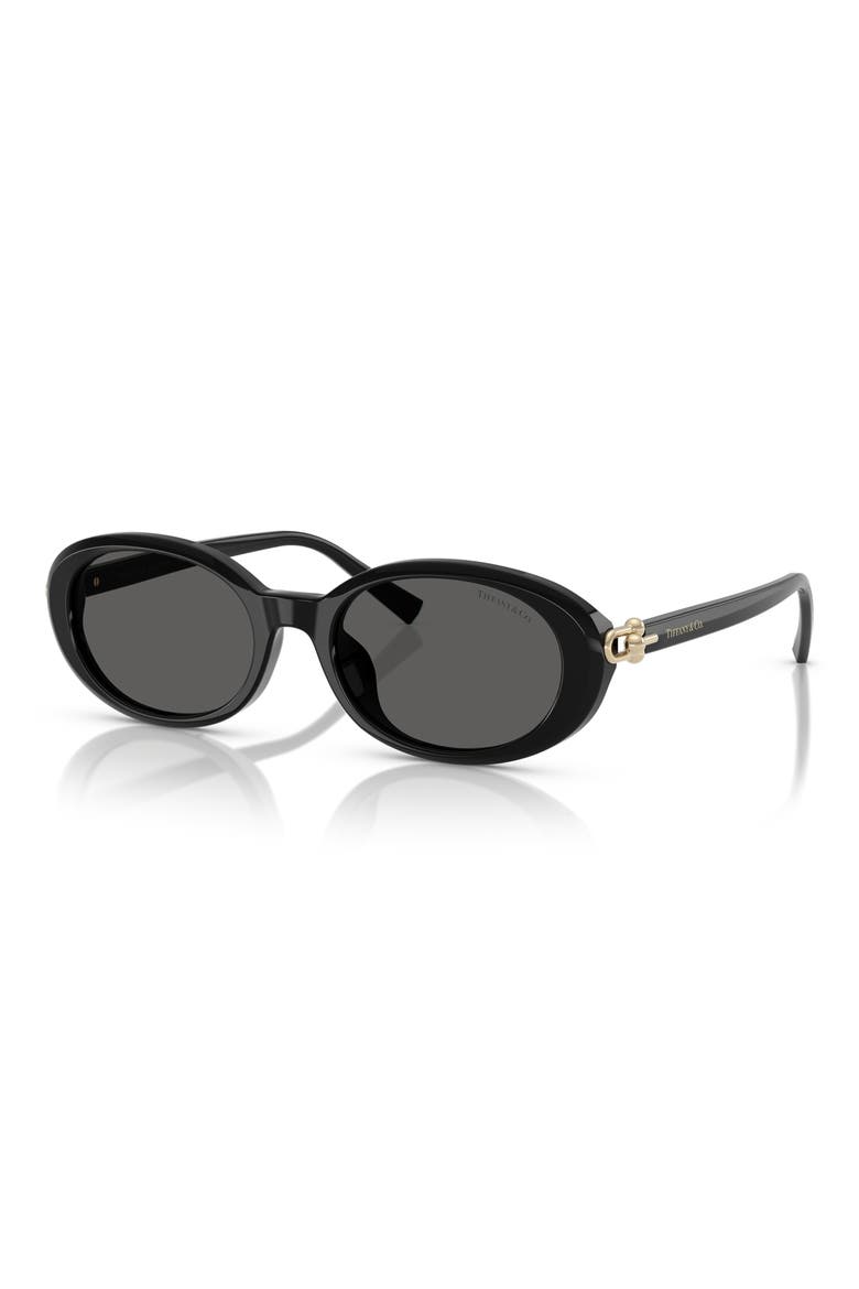 54mm Oval Sunglasses, Alternate, color, BLACK / DARK GREY