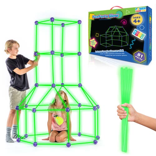 Power Your Fun Fun Forts Glow Fort Building Kit - 81 Pack in Green  product