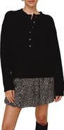 Bella Dahl Button Placket Merino Wool Blend Sweater