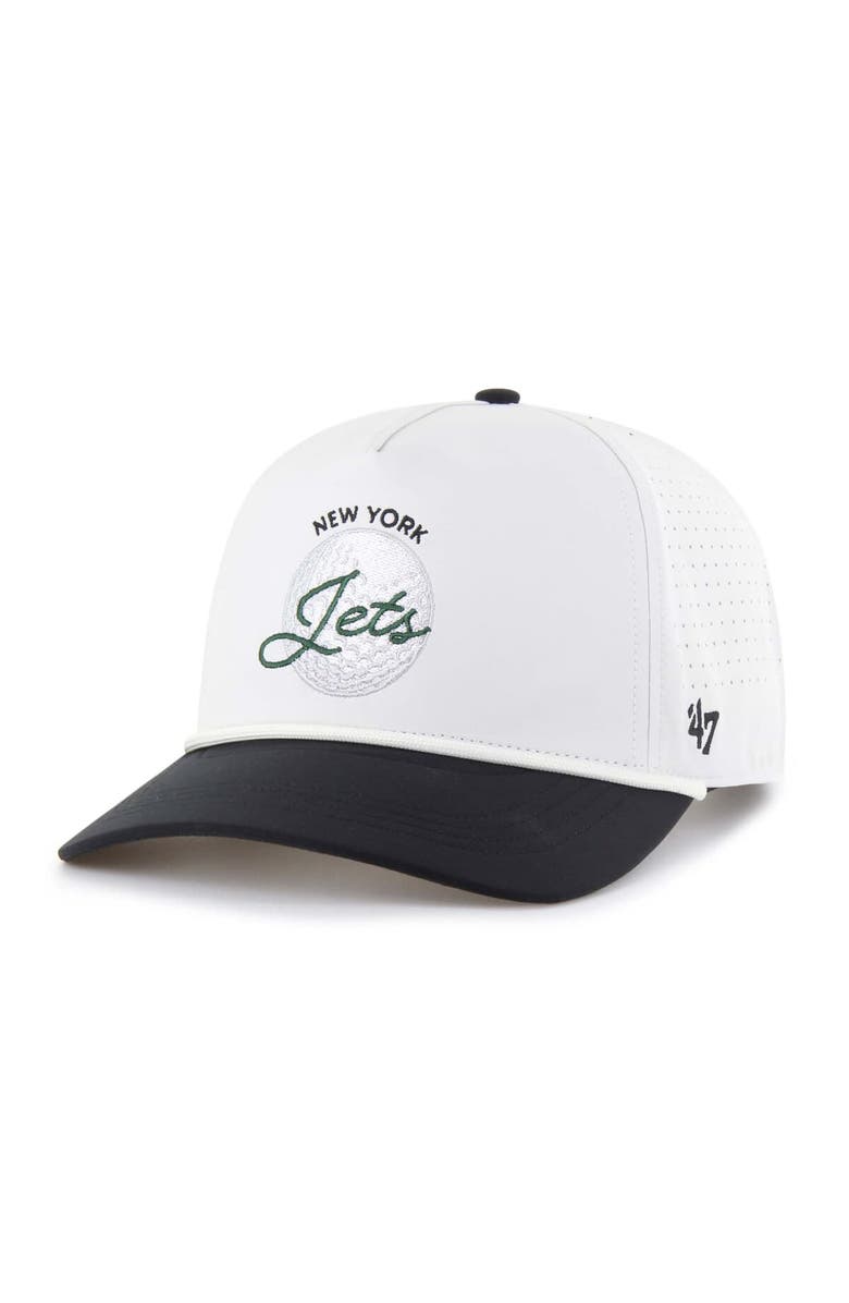 '47 Men's '47 White/Black New York Jets Gimmie Golf Hitch Rope Adjustable Hat, Alternate, color,