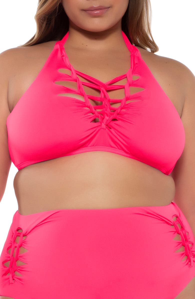 Becca Etc. Slasher Halter Bikini Top, Main, color,