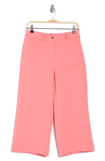 Nicole Miller High Waist Cropped Pants In Pink