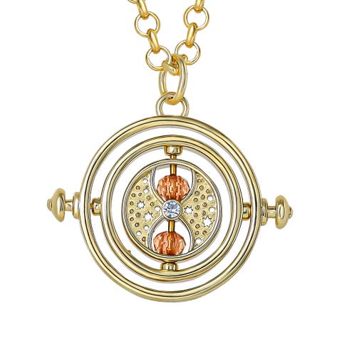 Time Turner Necklace for Women, 18k Gold Flash Plated
