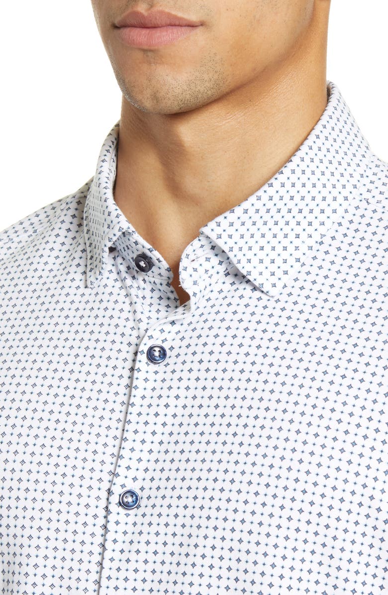 Stone Rose Tech Knit Button-Up Shirt, Alternate, color, 