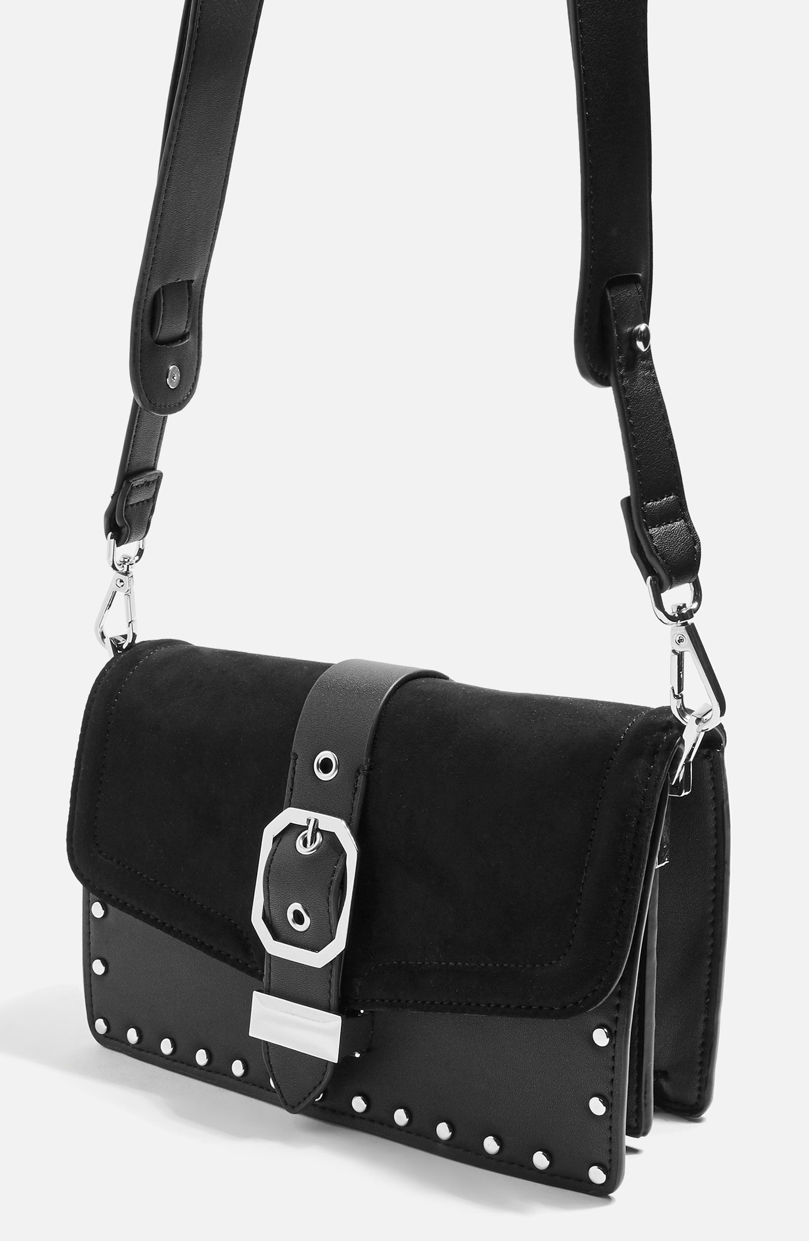 Topshop Megan Buckle Crossbody Bag, Alternate, color, 