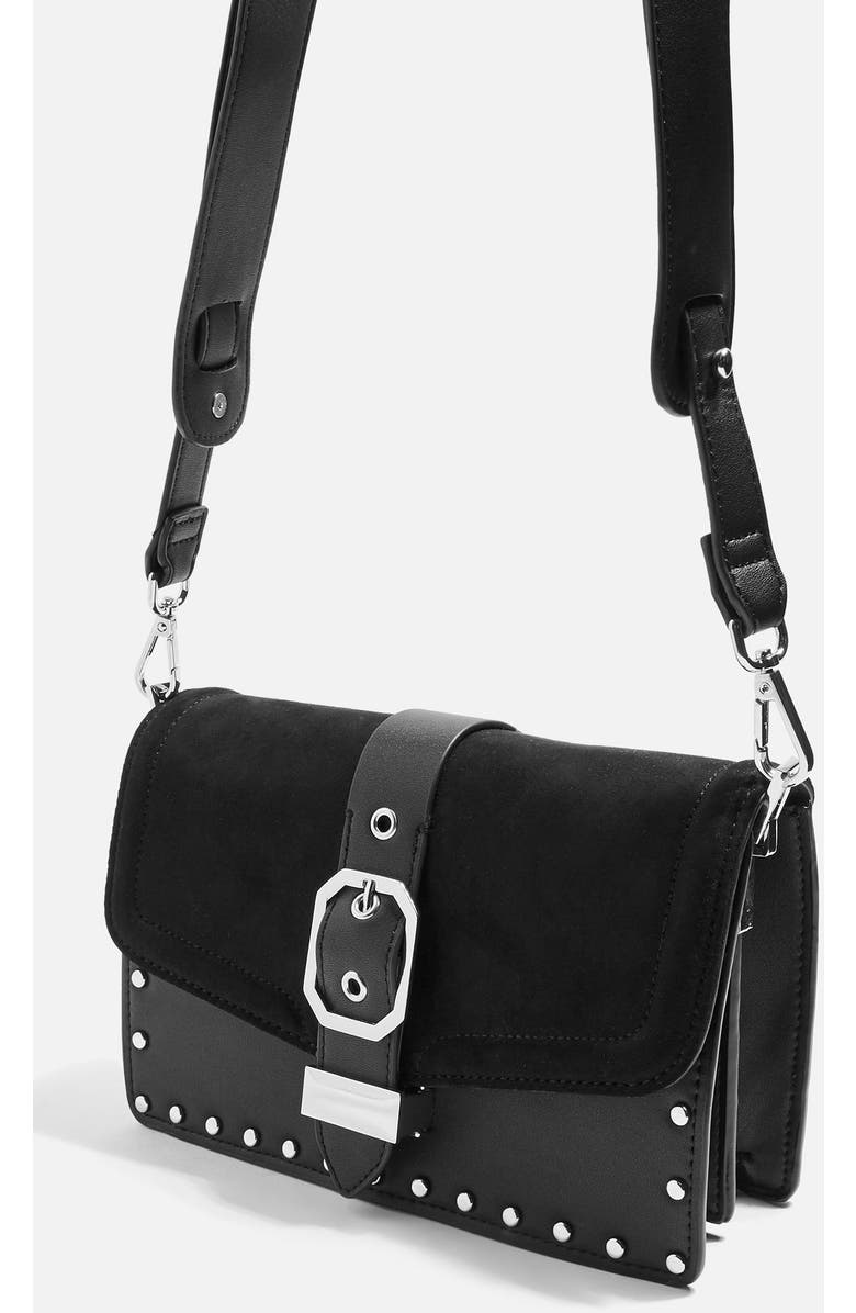Topshop Megan Buckle Crossbody Bag, Alternate, color,