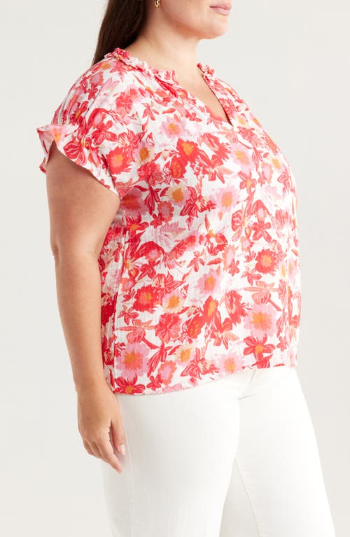 Caslonr Caslon(r) Ruffle Accent Cotton Gauze Top