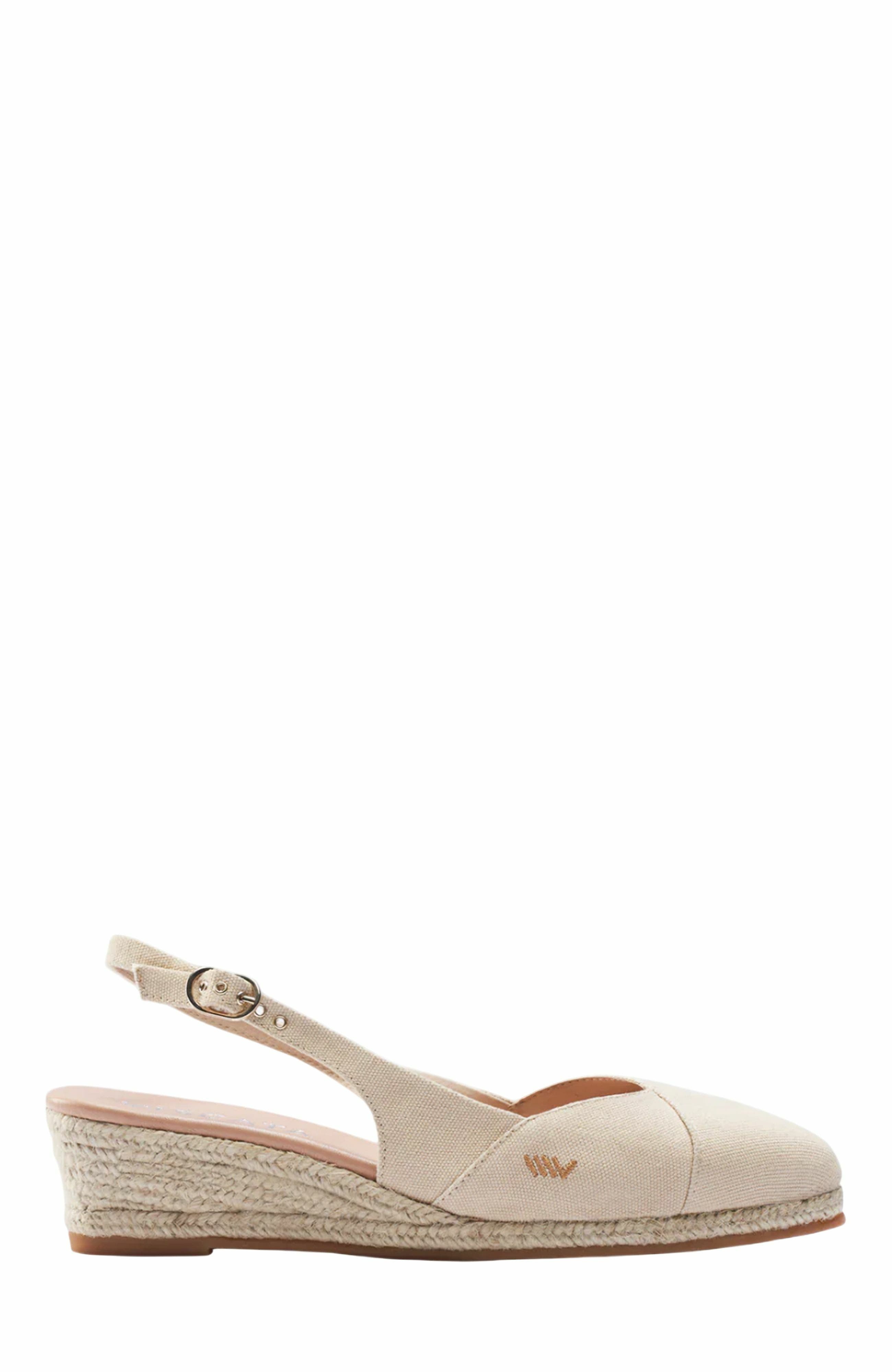 Premia Canvas Espadrille Wedges, Main, color, Beige