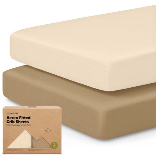 Keababies 2-pack Aereo Fitted Crib Sheets In Pecan