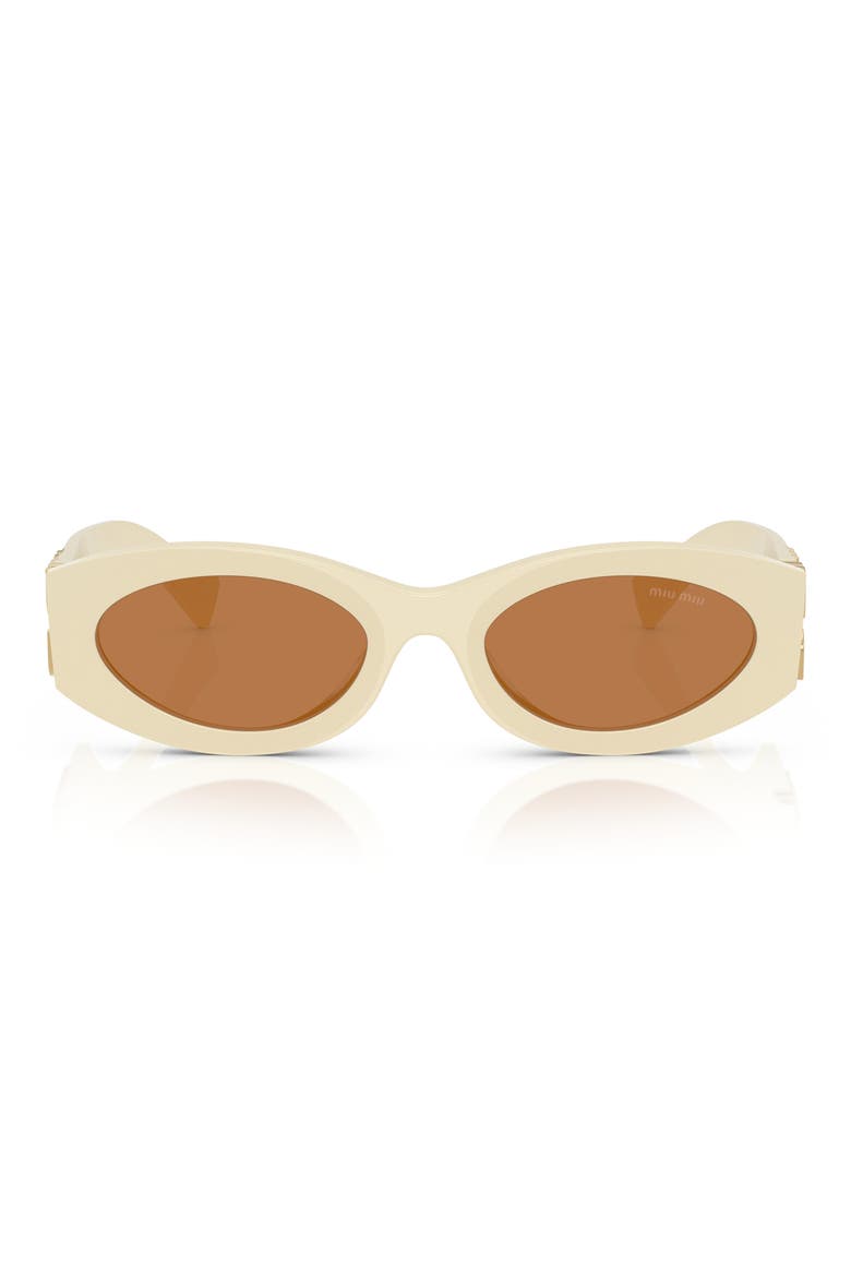 54mm Rectangular Sunglasses, Alternate, color, MILK / BROWN