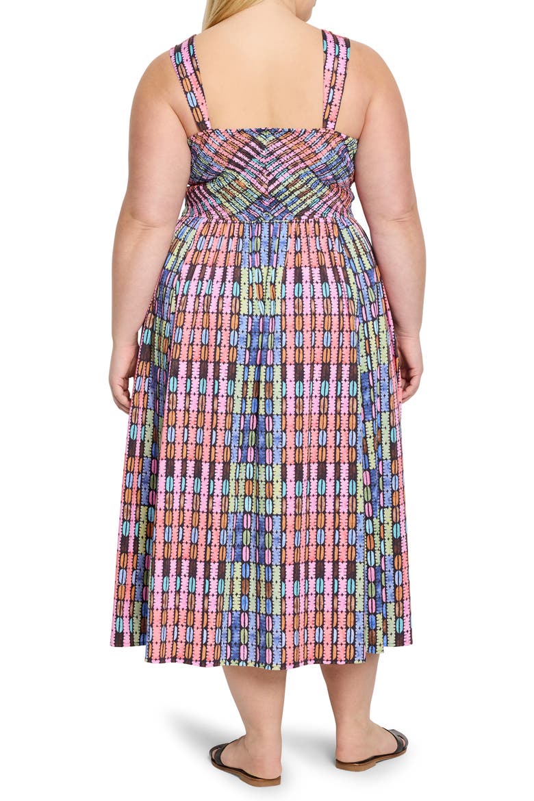 Sarah Rainbow Macaroon Sleeveless Stretch Cotton Maxi Dress, Alternate, color, PINK MULTI