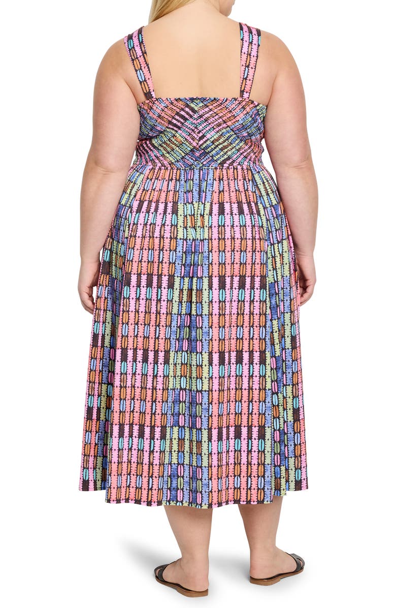 NIC+ZOE Sarah Rainbow Macaroon Sleeveless Stretch Cotton Maxi Dress, Alternate, color, Pink Multi
