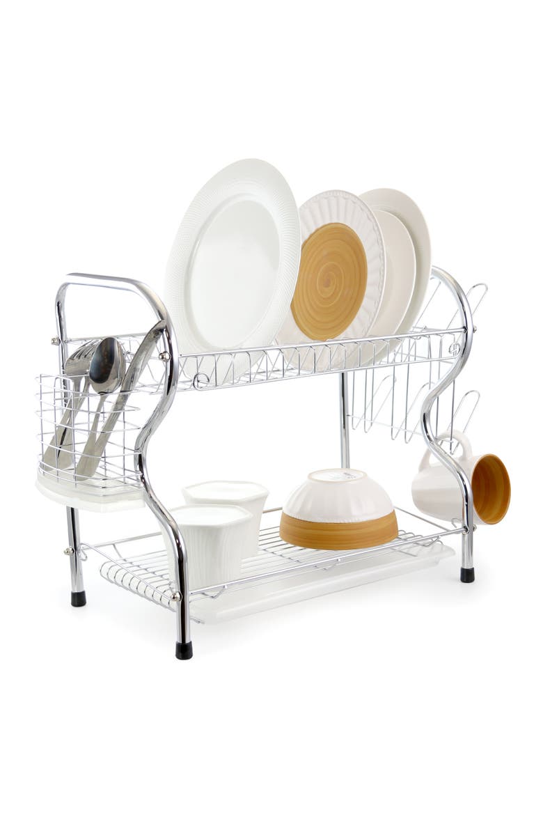 Better Chef 16-inch 2 Level Dish Rack, Alternate, color, Silver