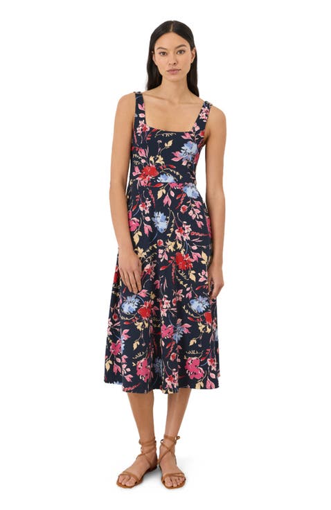 Fit & Flare Square Neck Dress Made With Organic Cotton