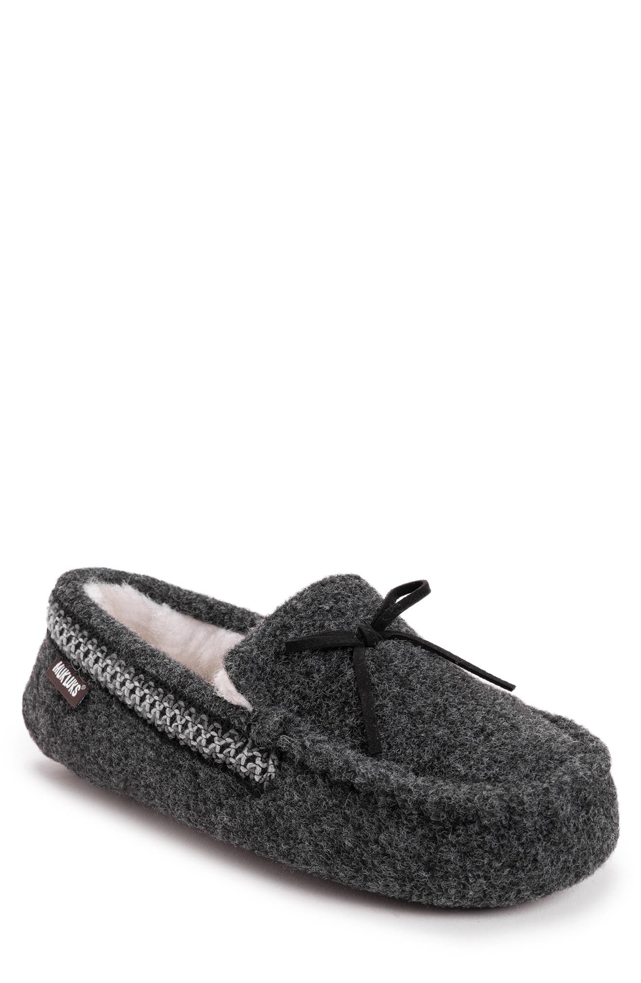 MUK LUKS Ethan Faux Shearling Lined Slipper, Main, color, 