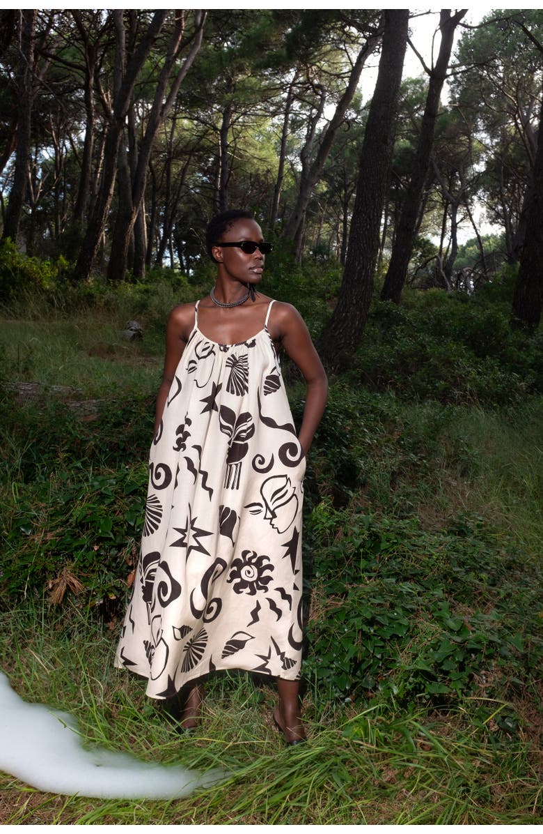 Untitled in Motion Ophelia Open-Back Strappy Printed Maxi Dress, Alternate, color, Thalassa