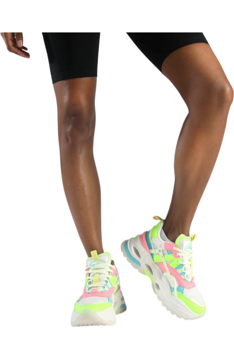 Buffalo Boots Triplet Hollow Sneaker, Alternate, color, White / Neon Multi