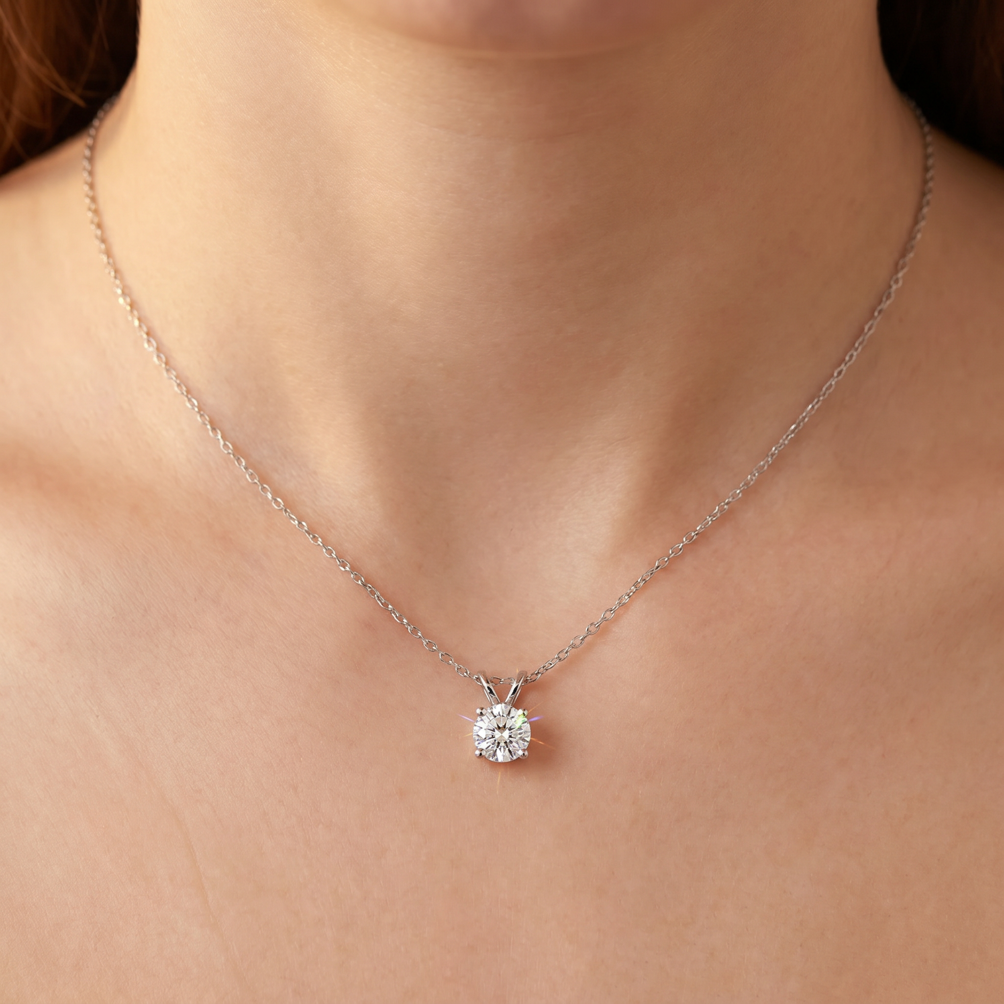 Женские аксессуары Bliss Diamond 1Ct Solitaire Diamond Pendant 14k Gold Lab Grown 18" Necklace — фото 7
