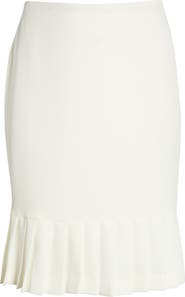 KASPER Pleated Hem Pencil Skirt