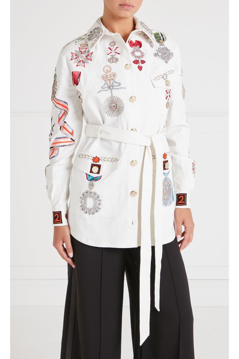 Diamantine Shirt Jacket, Main, color, Cream