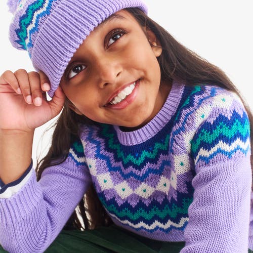 Primary Kids Fair Isle Sweater In Purple
