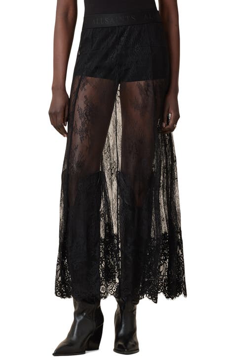Arran Sheer Lace Maxi Skirt