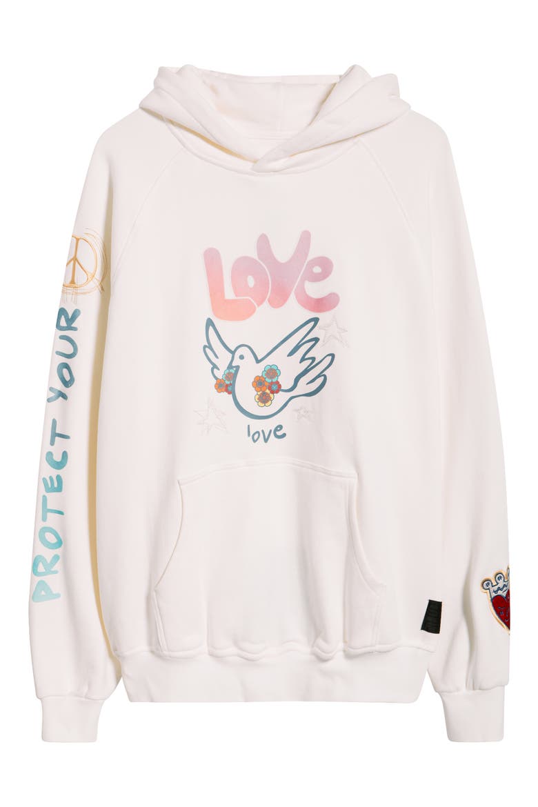 Sweet Bird Graphic Cotton Pullover Hoodie, Alternate, color, TOFU