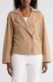 MAX STUDIO Double Breasted Knit Twill Jacket