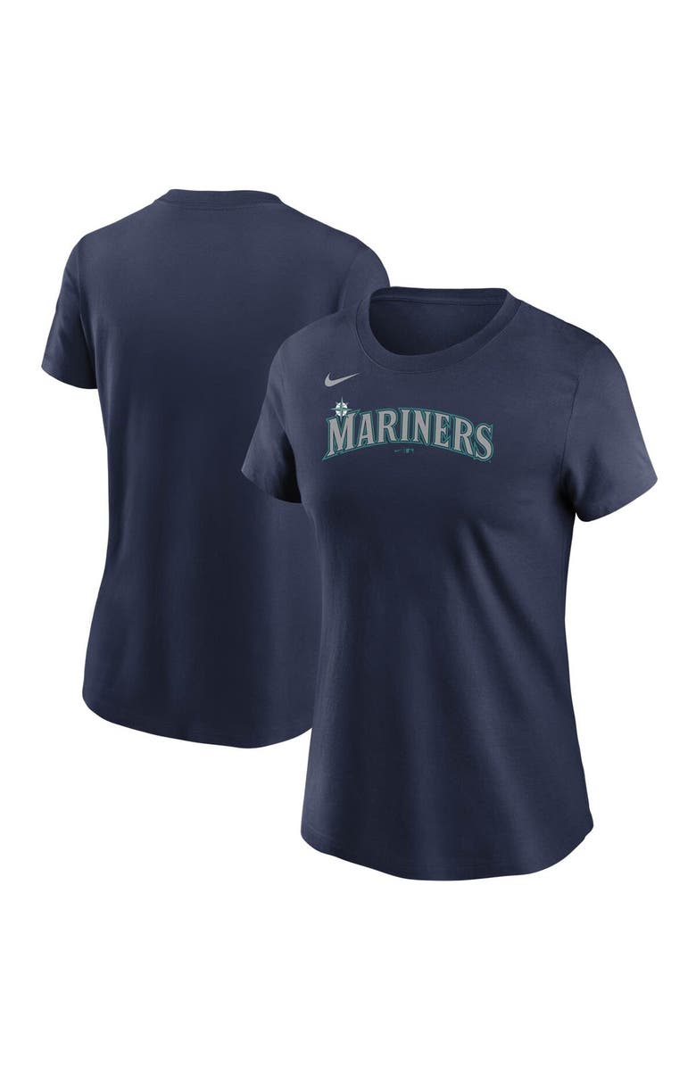 Nike Women's Nike Navy Seattle Mariners Wordmark T-Shirt, Main, color,
