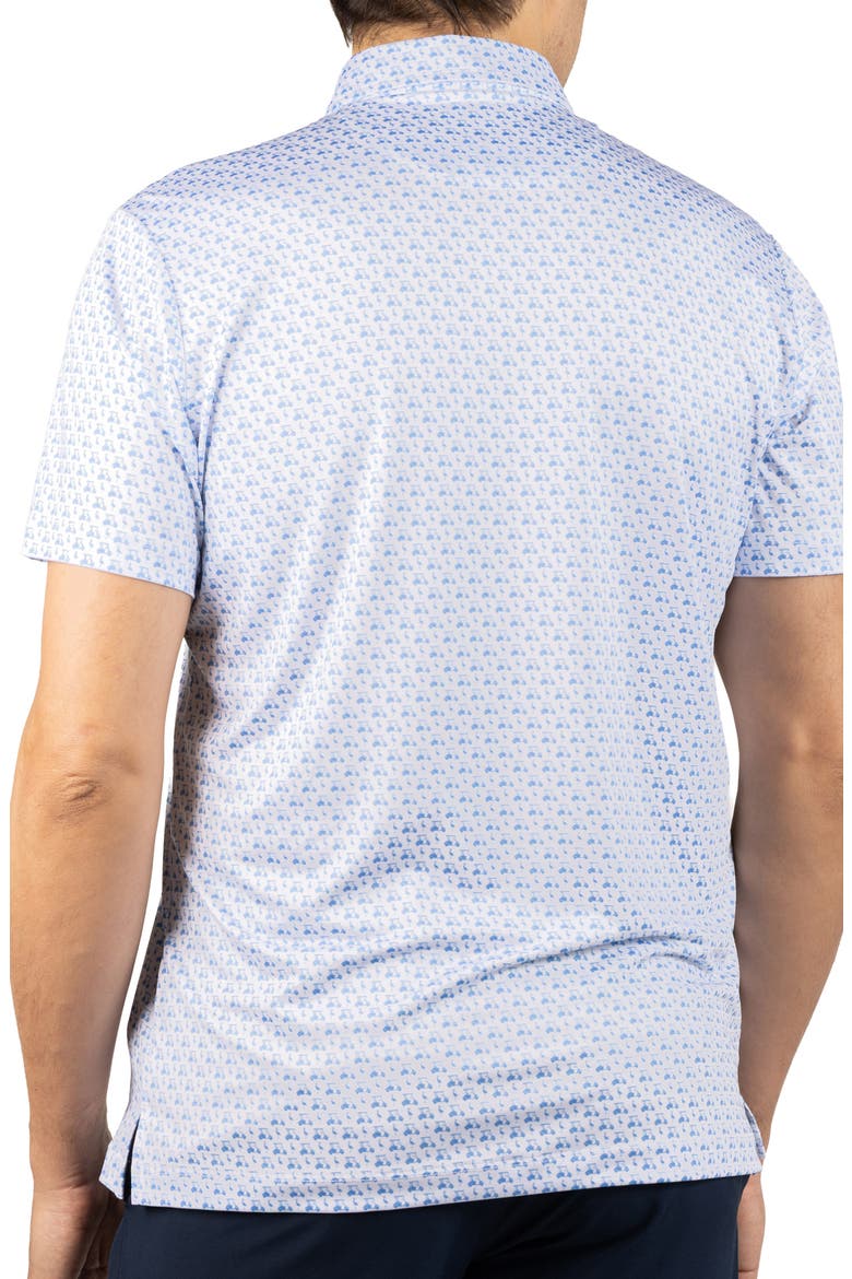 Carts & Byrd Print Performance Polo, Alternate, color, WHITE