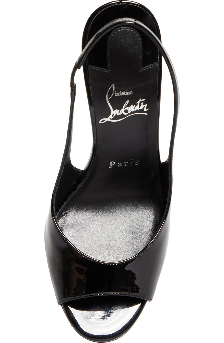 Christian Louboutin Sofia Z Peep Toe Slingback Pump, Alternate, color, Black/ Lin Black