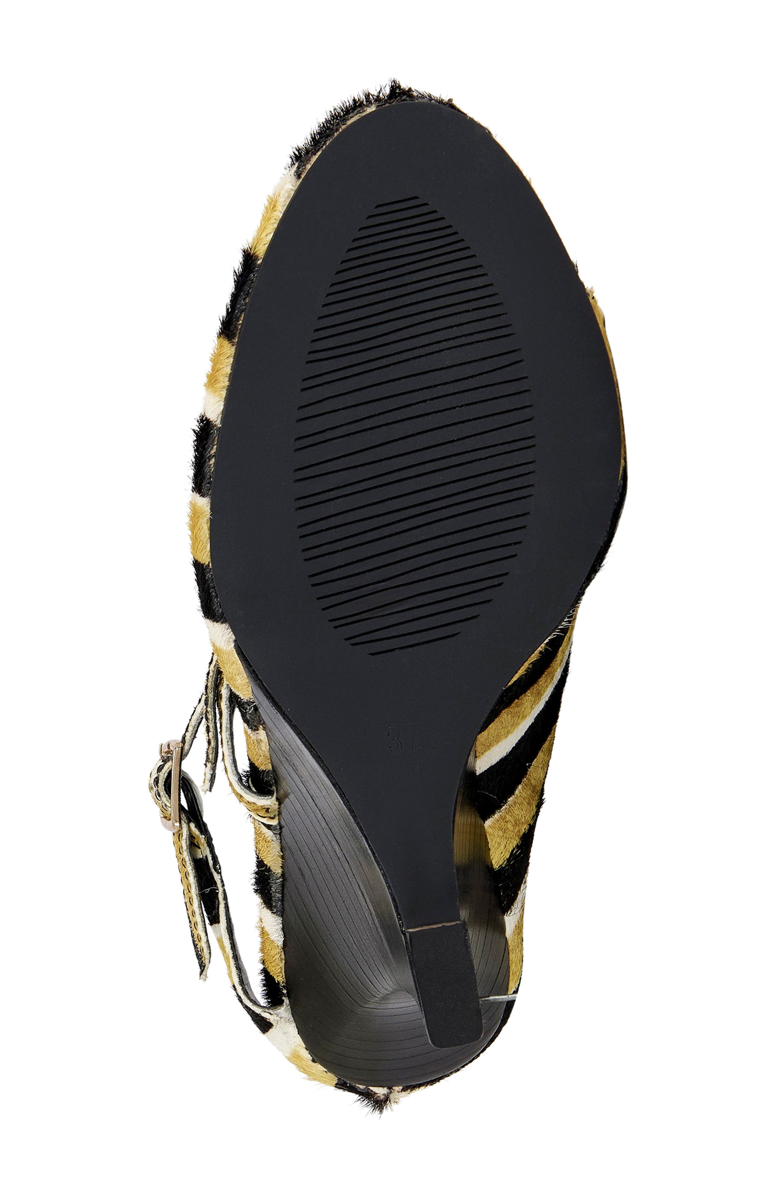 AZALEA WANG Giannis Genuine Calf Hair Wedge Sandal, Alternate, color, 