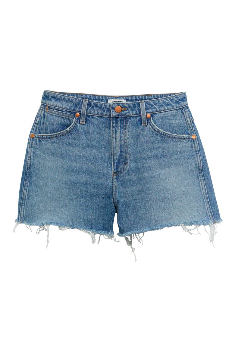 Cowboy High Waist Denim Cutoff Shorts, Alternate, color, RIYAH