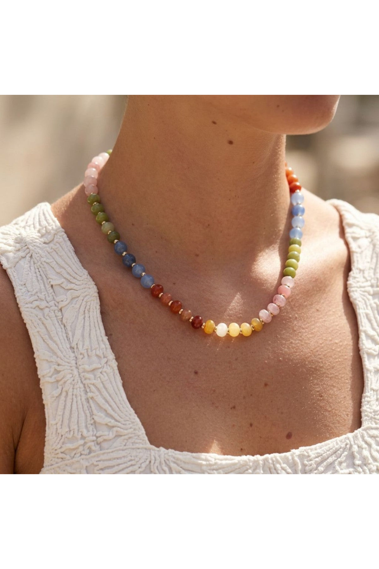 Veronica Beaded Multi-color Necklace, Alternate, color, Multicolor