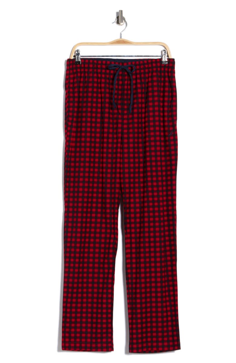 Nautica Buffalo Check Print Fleece Pajama Pants, Alternate, color, Nautica Red