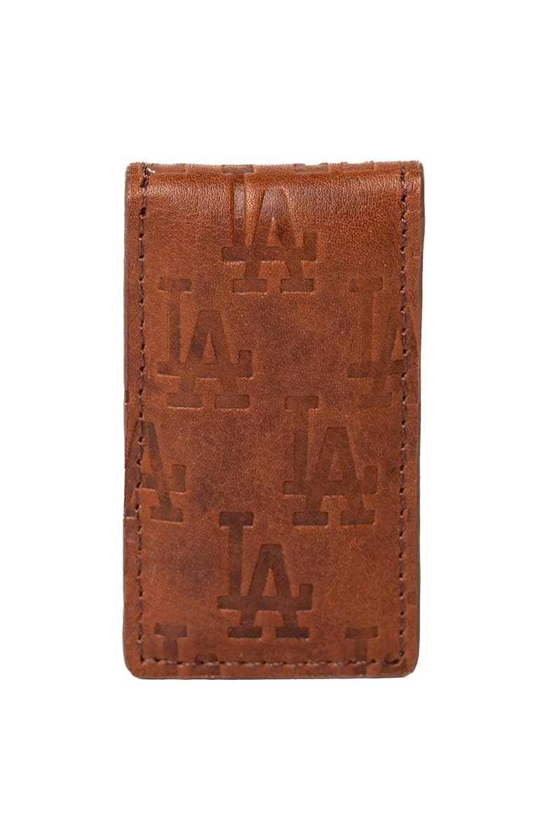 LUSSO Brown Los Angeles Dodgers Sammy Magnetic Money Clip, Main, color, Brown