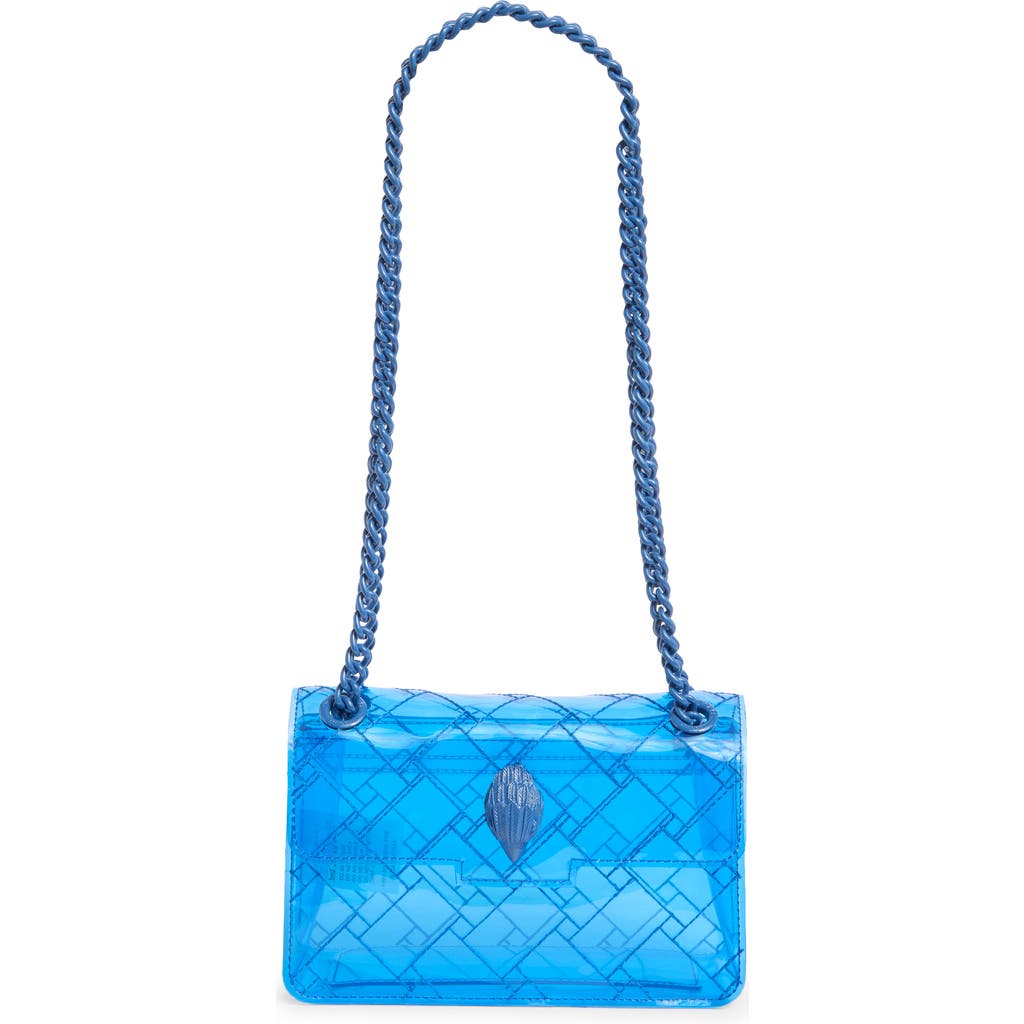 Kurt Geiger London Mini Kensington Drench Vinyl Convertible Crossbody Bag In Blue